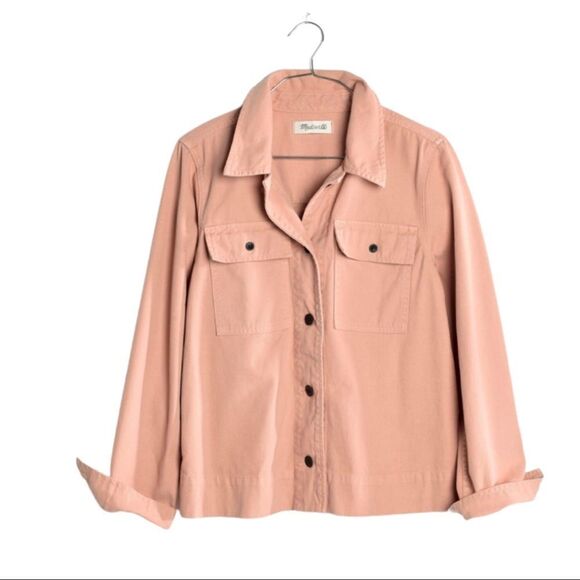 Northward Cropped Army Jacket in Light Pink - Picture 1 of 7
